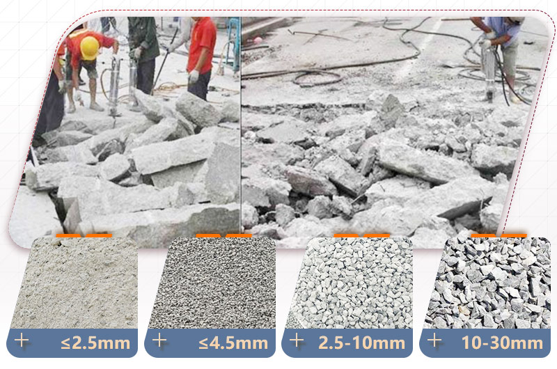 廢棄水泥塊加工之后成品規格 廢棄水泥塊加工之后成品規格