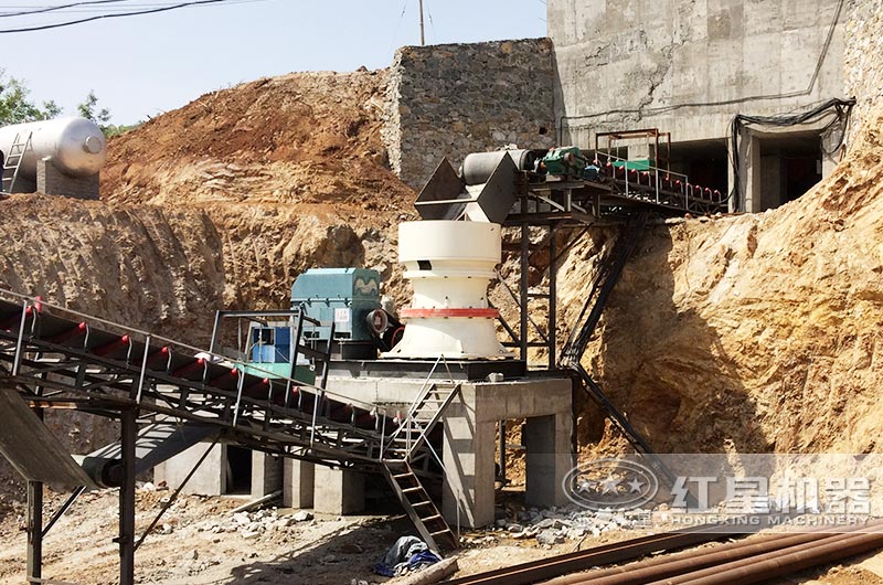 時產200噸河石碎砂生產線，圓錐破碎機圖