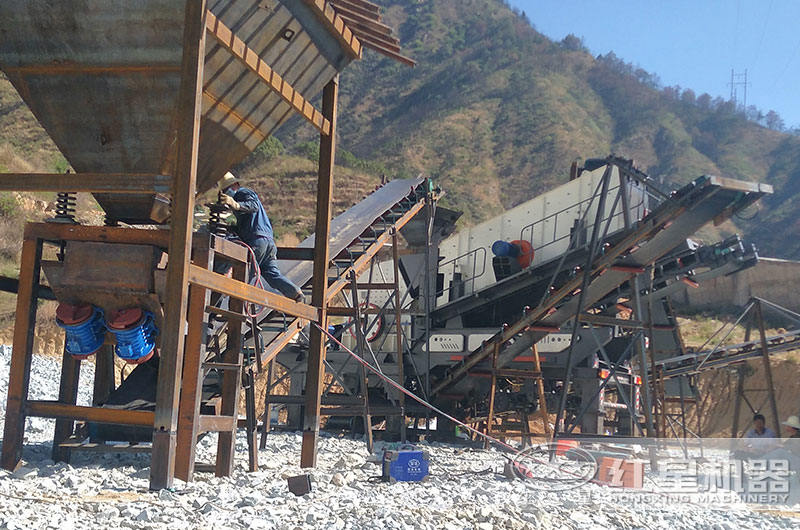流動石子加工機作業現場圖片 流動石子加工機作業現場圖片